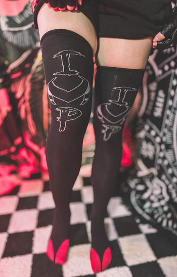 I.M.P. Thigh High Socks - BLACK